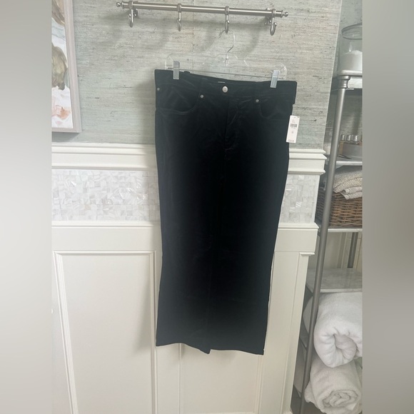 NWT new 30 Anthropologie pilcro solid velvet moto cropped pants black short - Picture 9 of 14